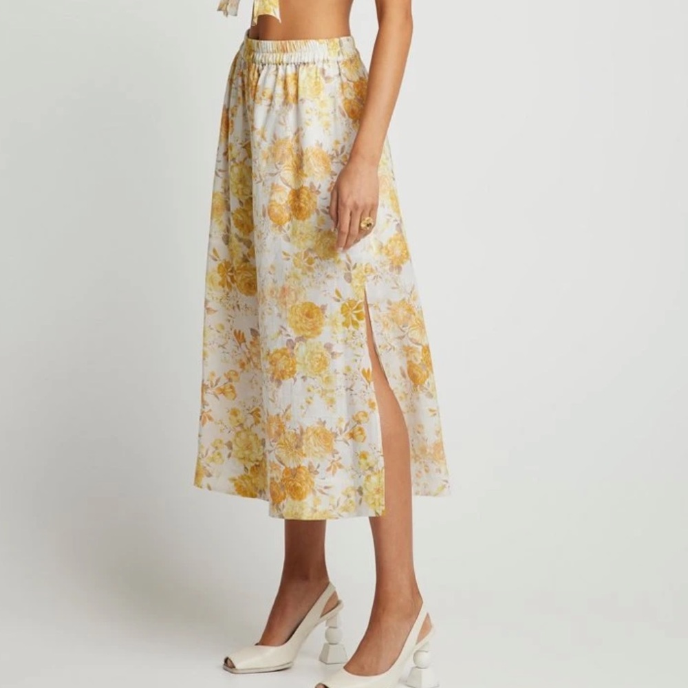 SUNNIE MIDI SKIRT - Yellow Floral